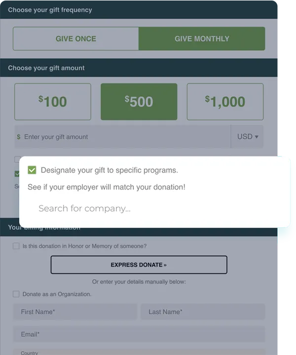 Company Matching Support 1x