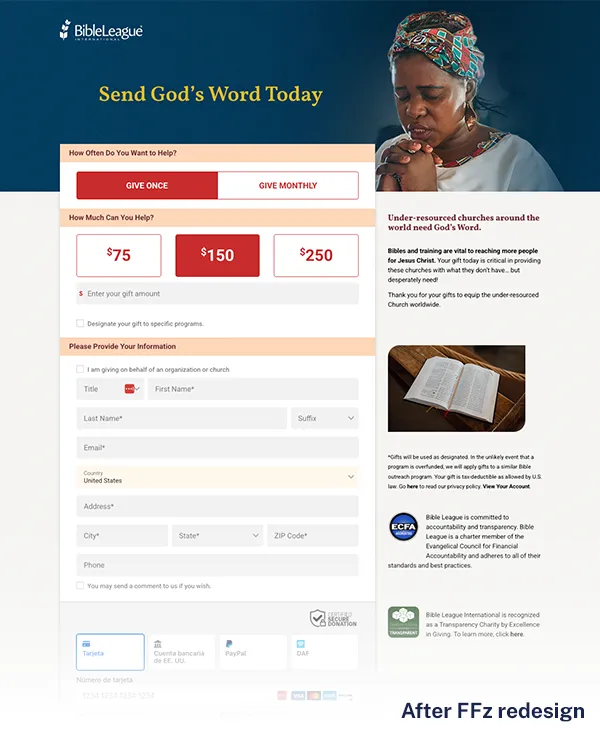 New Donation Form Bible League 1x